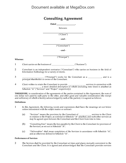 Picture of Consulting Agreement for IT Services | Canada