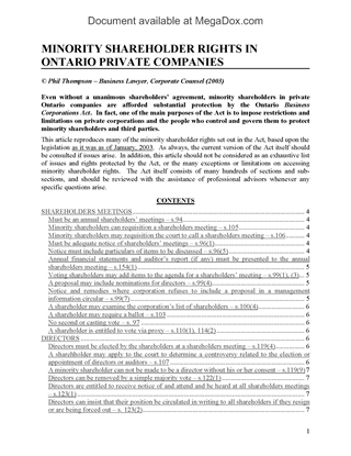 Picture of Minority Shareholder Rights in Ontario Private Companies