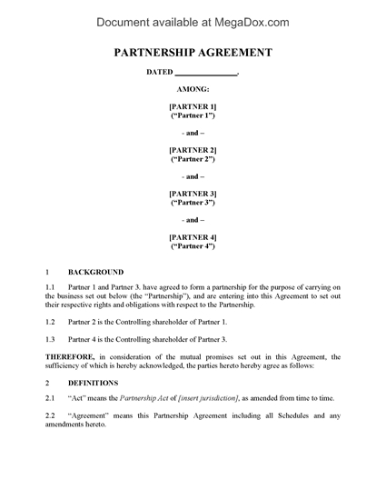 Picture of Partnership Agreement with Mandatory Shotgun Provisions