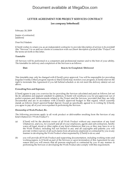 Picture of Consulting Services Agreement for Specific Project