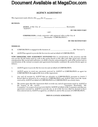 Picture of Agency Services Agreement