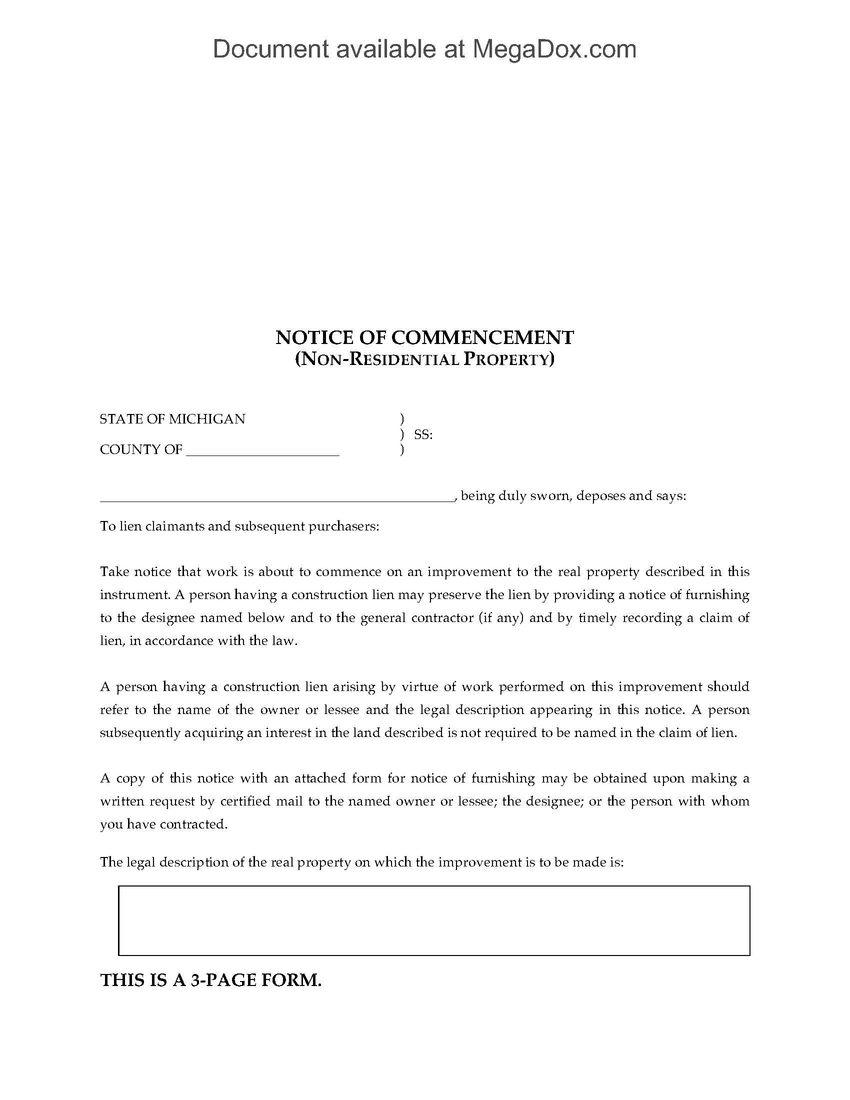 michigan-notice-of-commencement-non-residential-property-legal