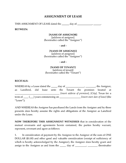 assignment of lease corporation tax