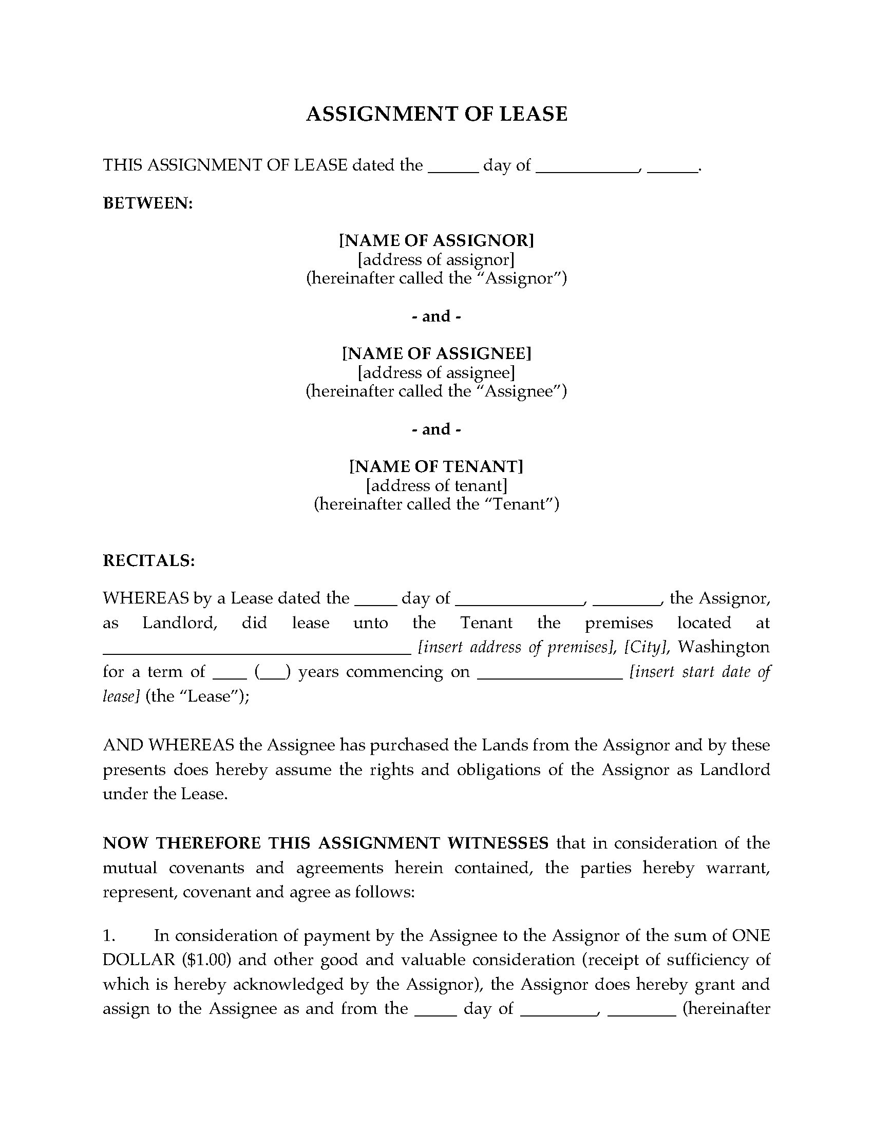 assignment of lease case law