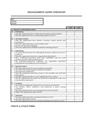 Picture of Management Audit Checklist
