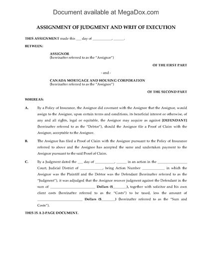 maryland assignment of judgment