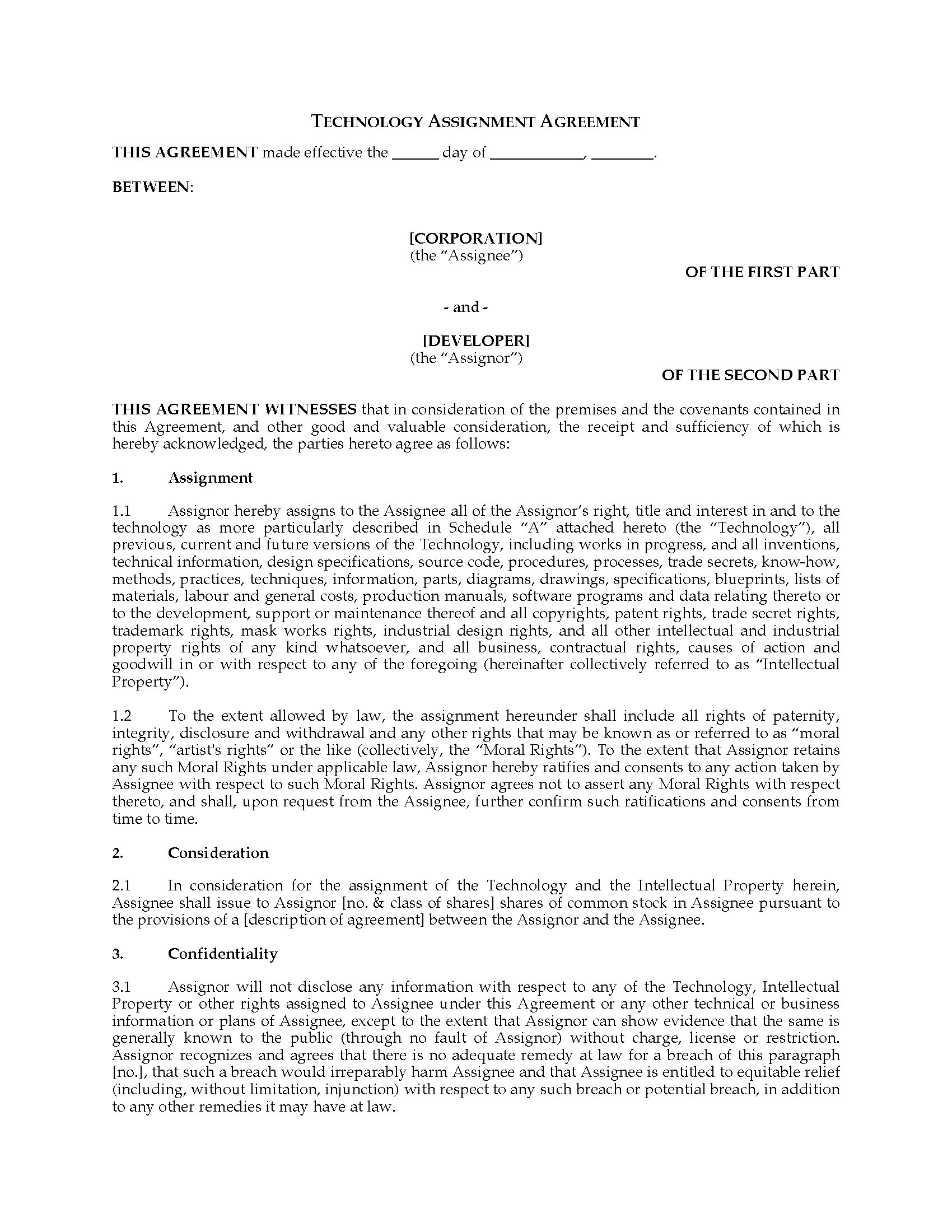 assignment of technology agreement