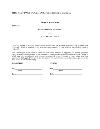 Picture of Proposal and Project Agreement for Development of Prototype