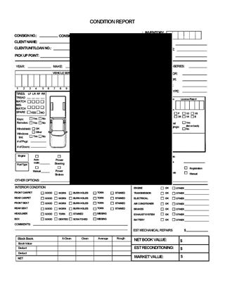 Picture of Vehicle Auction Condition Report for Pickup or Light Truck