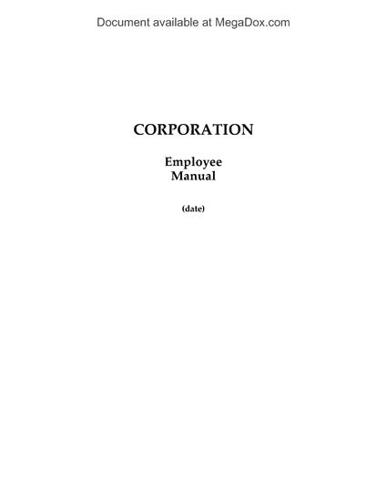 Picture of Employee Manual Template