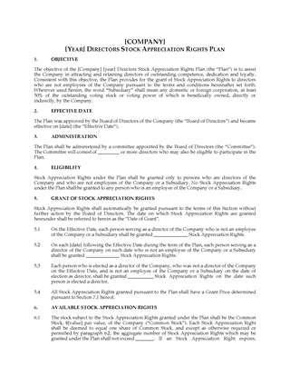 Picture of Stock Appreciation Rights Plan for Non-Employee Directors | USA