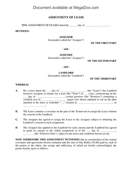 assignment of benefit lease