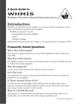 Picture of Canada WHMIS Guide