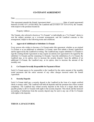Picture of Co-Tenancy Agreement