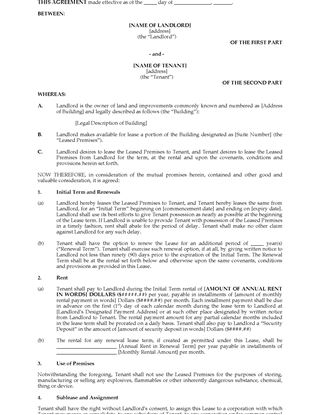 Picture of Connecticut Commercial Lease Agreement