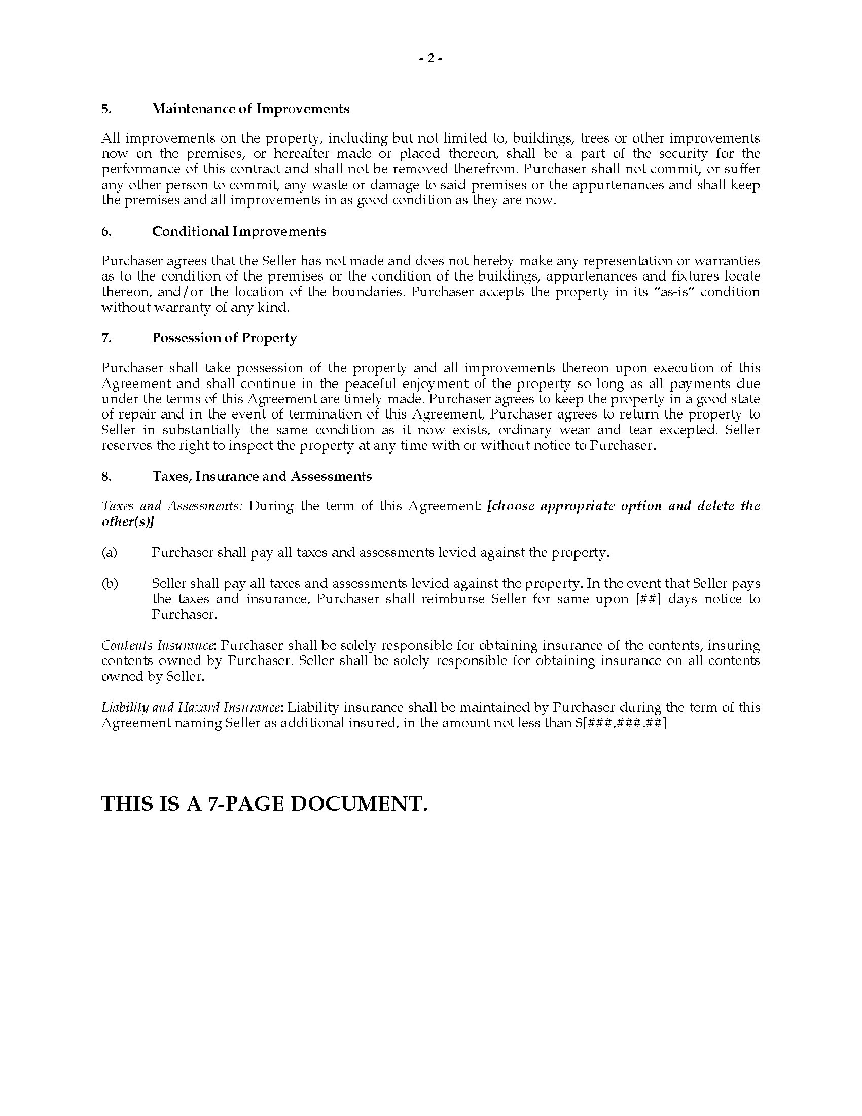 Missouri Contract For Deed Form Legal Forms And Business Templates Megadox Com