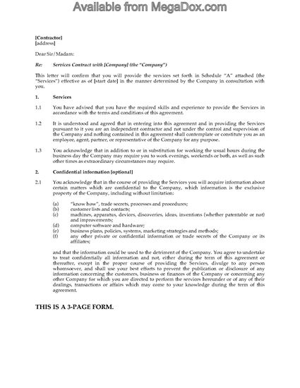 Picture of Independent Contractor Agreement | Canada