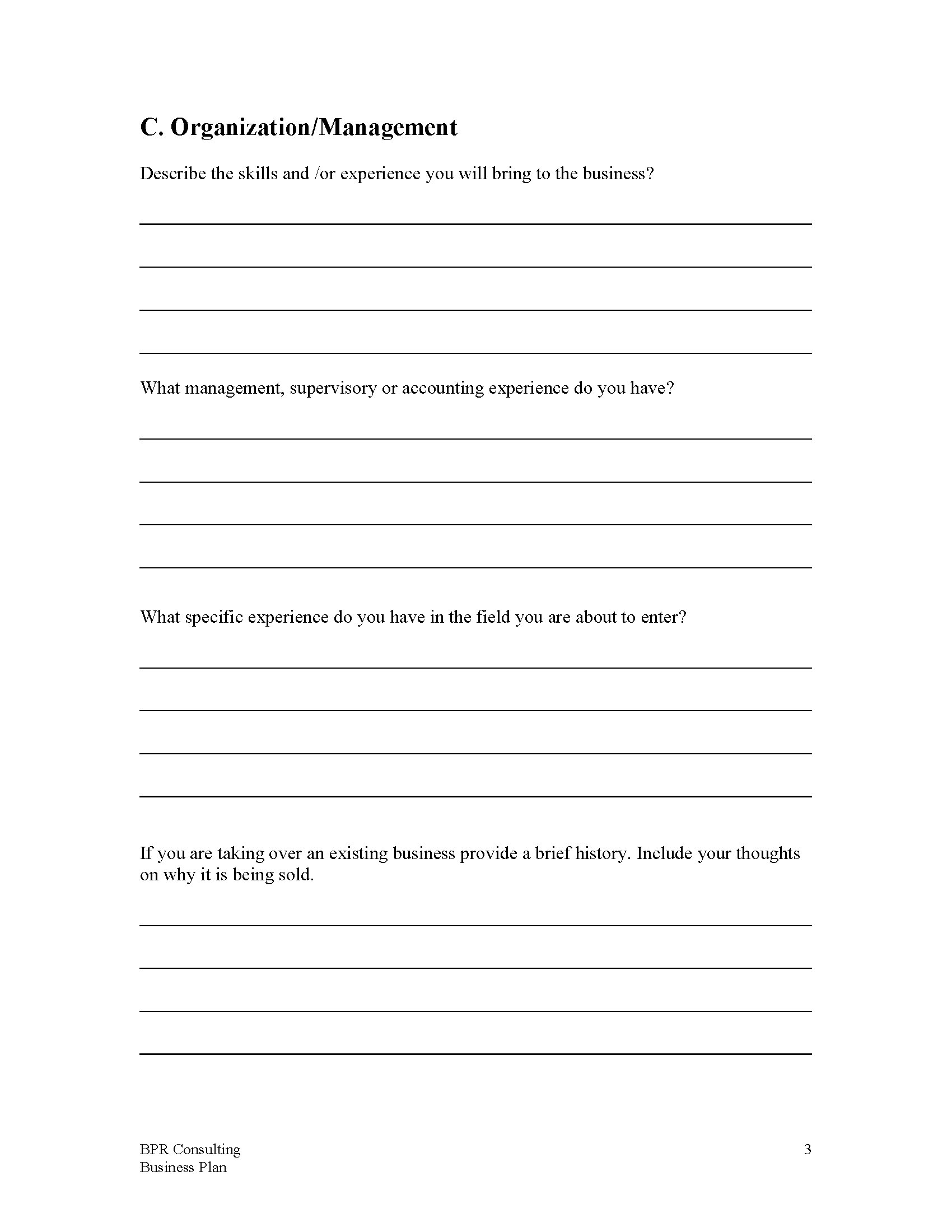 free canadian business plan template