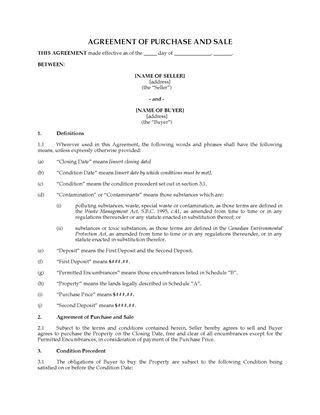 Picture of BC Agreement of Purchase & Sale (Commercial Property)
