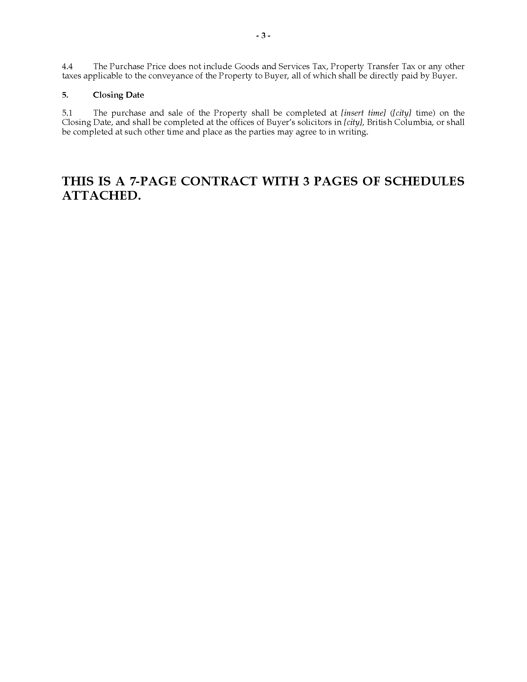 assignment of contract of purchase and sale bc