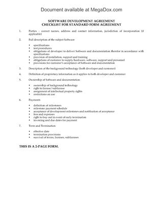 Picture of Software Development Agreement Checklist