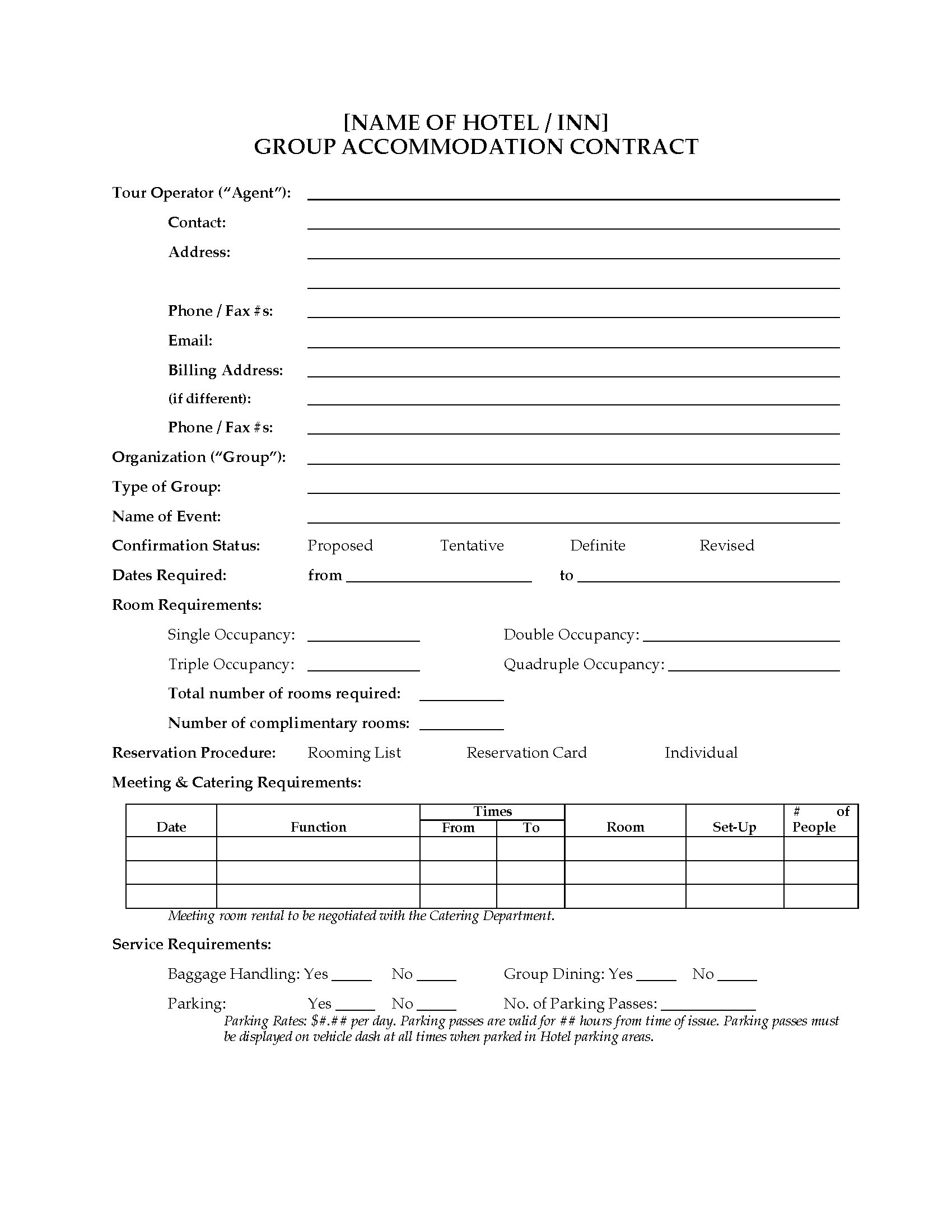 0004147 Hotel Group Accommodation Contract 