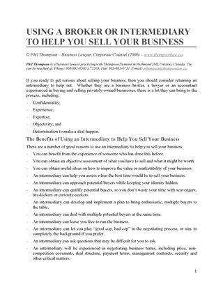 Picture of Using a Broker to Help You Sell Your Business