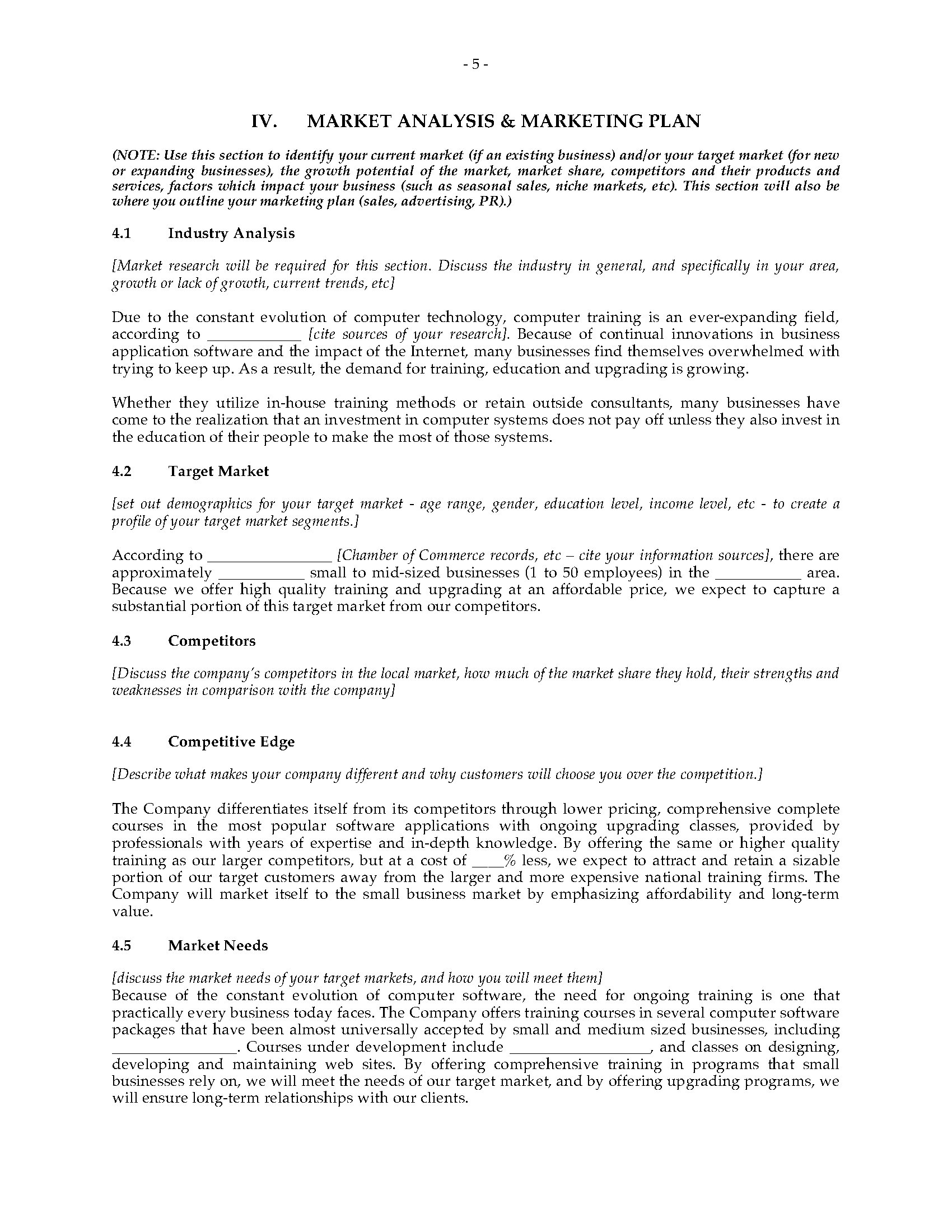 computer lab business plan pdf