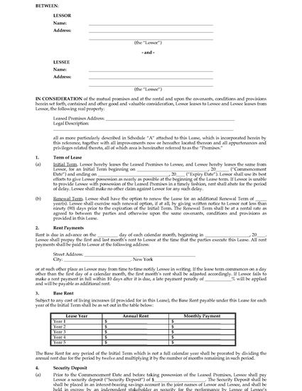 Picture of New York Commercial Triple Net Lease Agreement