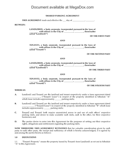 Picture of Shared Parking Agreement