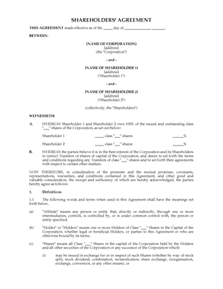Picture of Shareholder Agreement | Australia