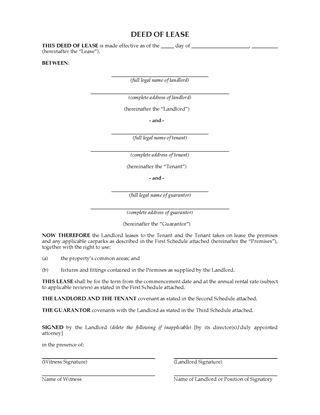 Picture of Deed of Lease for Commercial Property | New Zealand