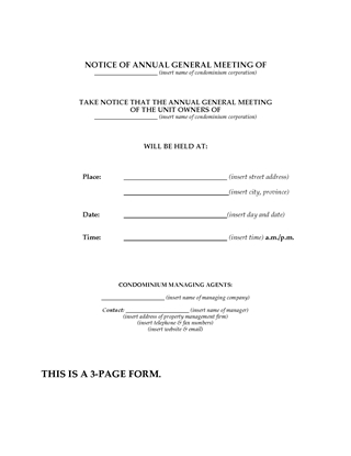 Picture of Condominium Association AGM Package | Canada