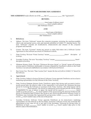 Picture of Software Distribution Agreement | Canada