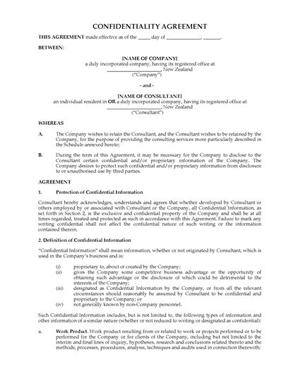 Picture of Confidentiality Agreement for Consultant