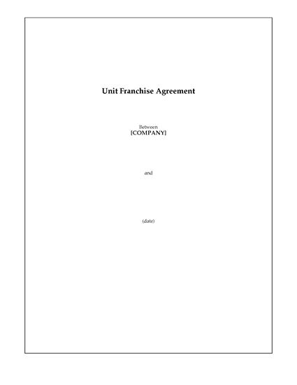 Picture of USA Unit Franchise Agreement