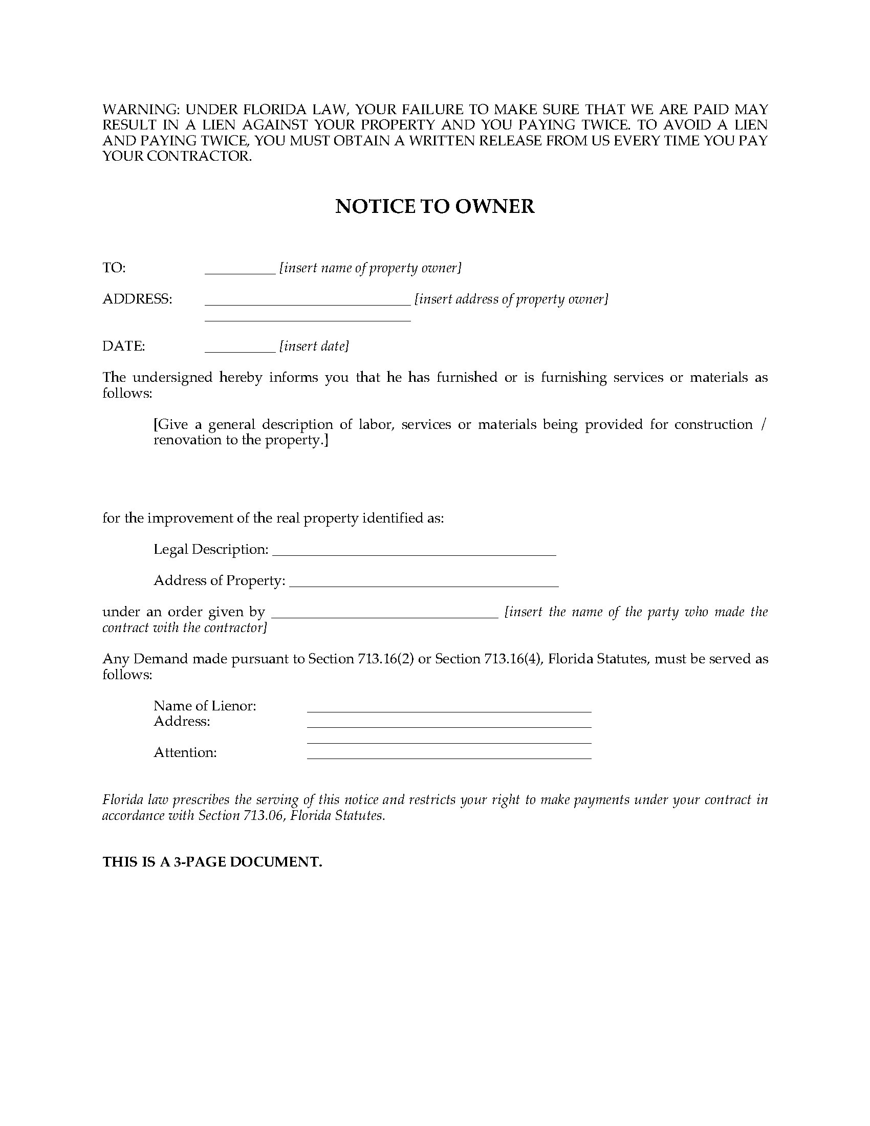 florida-notice-to-owner-legal-forms-and-business-templates-megadox