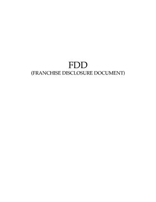 Picture of USA Franchise Disclosure Document for Regional Franchisors