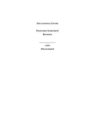 Picture of Canada Franchise Agreement for Educational Centre