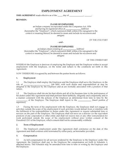 Picture of Employment Agreement | India
