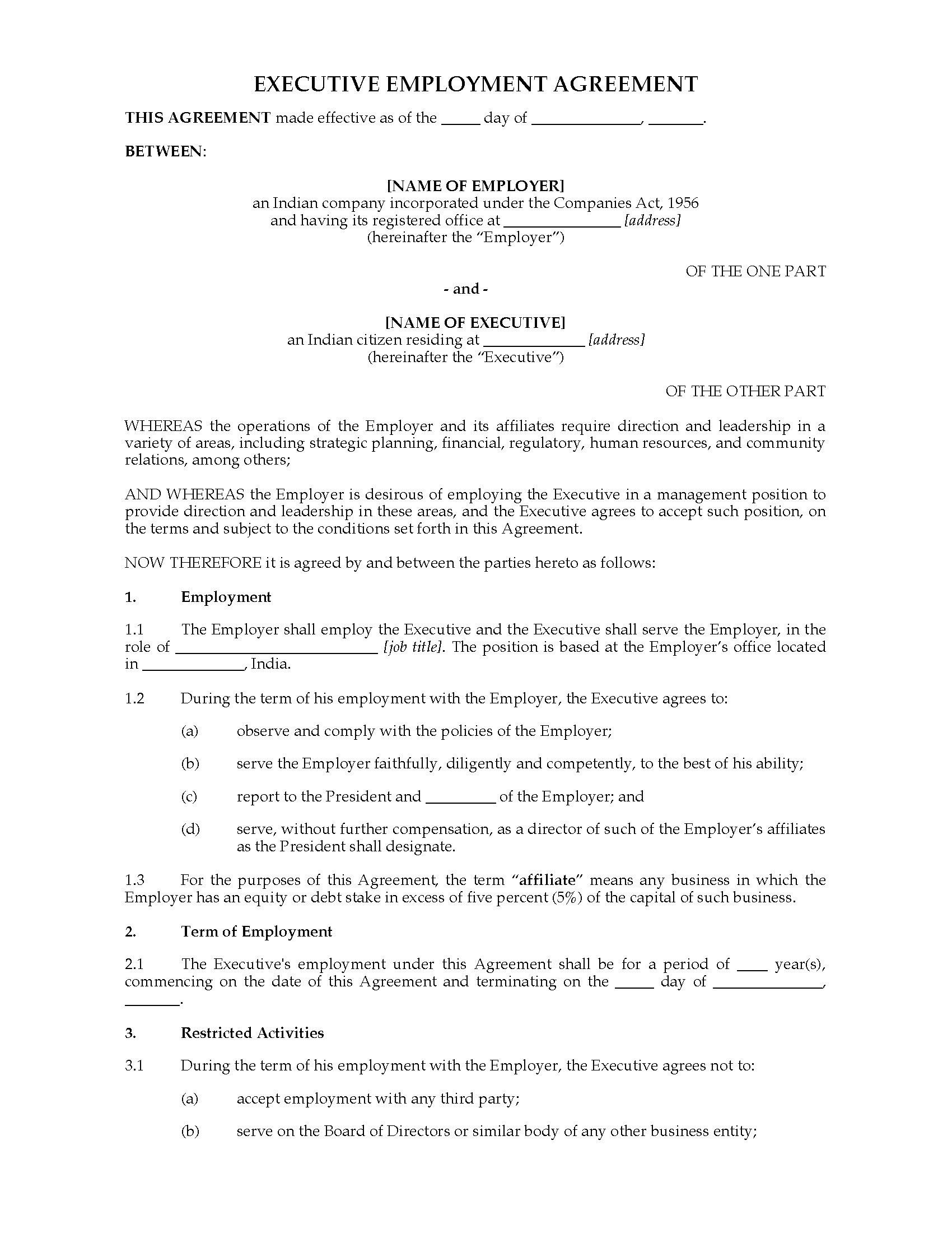 assignment agreement format india