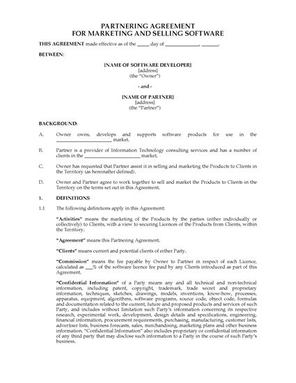 Picture of Partnering Agreement for Marketing Software | Australia