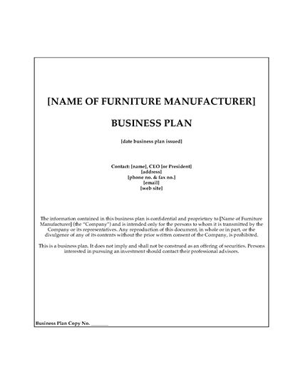 Picture of Furniture Manufacturer Business Plan