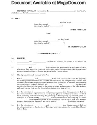 Picture of Alberta Prenuptial Agreement