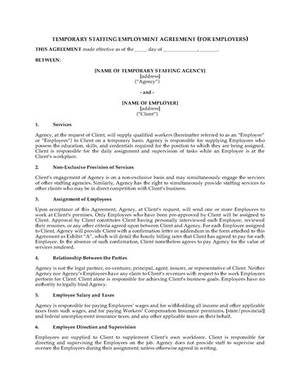 Picture of Temporary Staffing Agreement