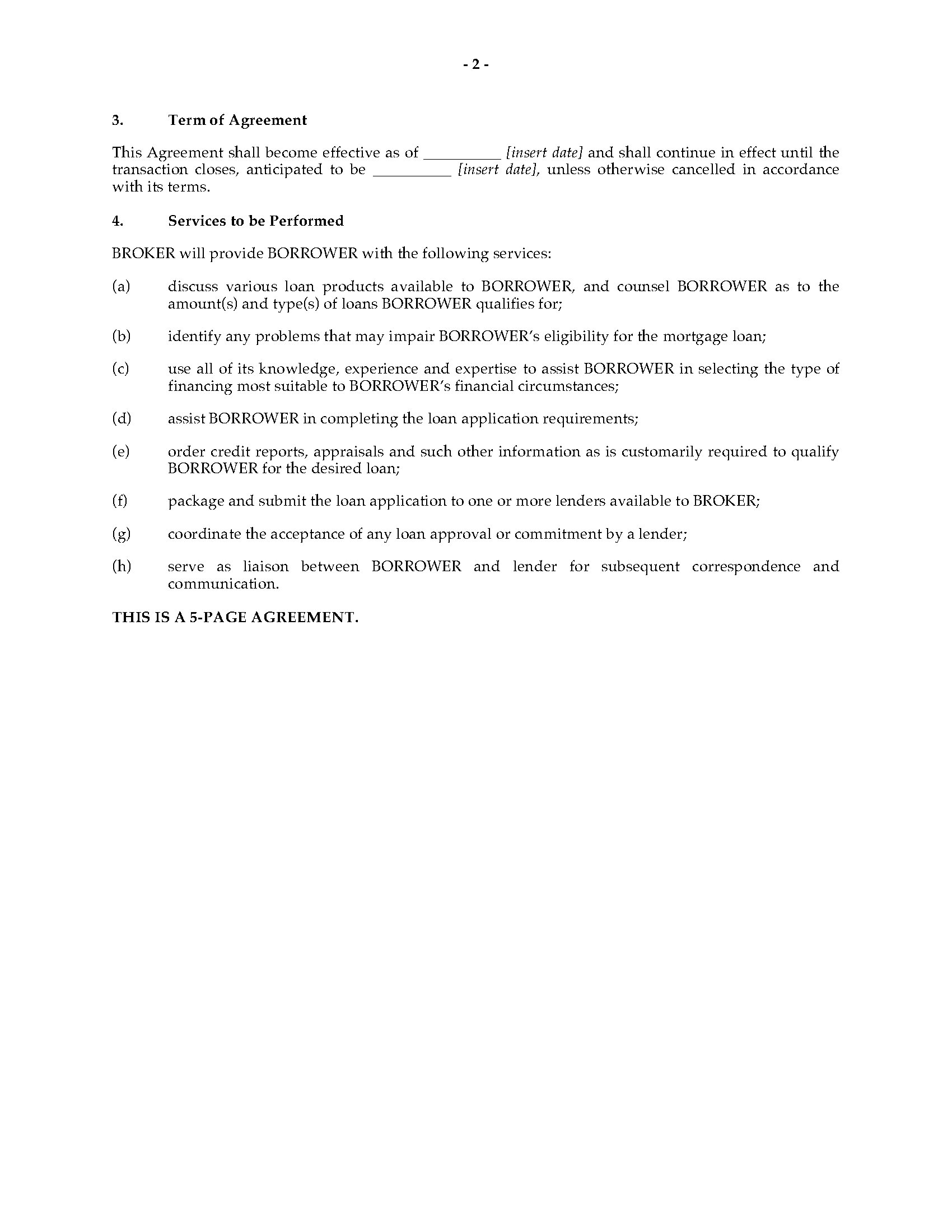Florida Mortgage Brokerage Fee Agreement  Legal Forms and With commercial mortgage broker fee agreement template
