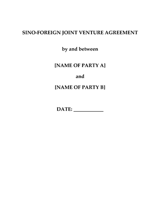Picture of Sino-Foreign Joint Venture Agreement | China
