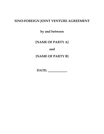 Picture of Sino-Foreign Joint Venture Agreement | China