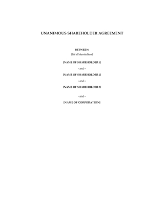 Picture of Alberta Unanimous Shareholder Agreement
