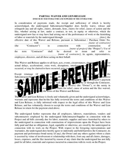 Picture of Ohio Subcontractor and Supplier Lien Waiver and Release Forms
